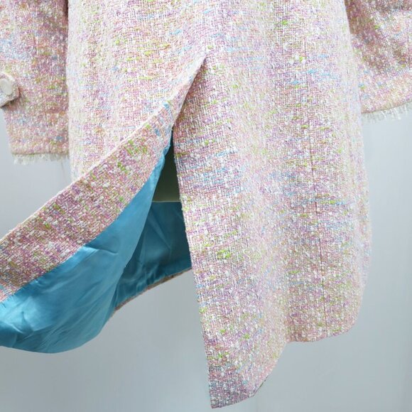 NWT Supply & Demand Pink Rainbow Pastel Bouclé Coat Made in USA of French Fabric - Picture 8 of 16